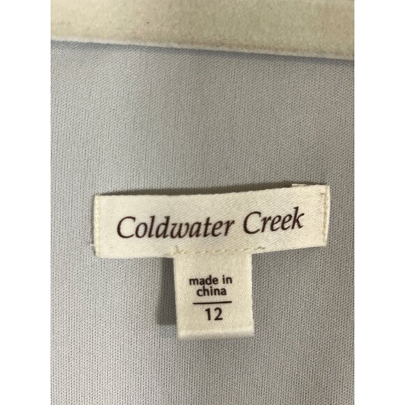 Coldwater Creek Tank Dress 10 Gray Ruched Empire Waist Fit Flare Work Wear Chic - Picture 7 of 12